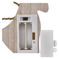 LED dekorace dřevěná – anděl, 13 cm, 2x AAA, vnitřní, teplá bílá, časovač