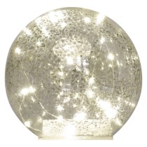 LED karácsonyi üveggömb - arany, 15 cm, 3x AA, beltéri, meleg fehér, időzítő