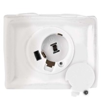 LED kerámia házikó, 16 cm, 1x CR2032, beltéri, meleg fehér, időzítő