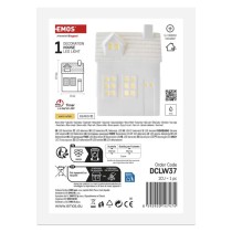 LED kerámia házikó, 18 cm, 1x CR2032, beltéri, meleg fehér, időzítő