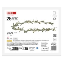 LED vánoční girlanda - jmelí, 1,5 m, 3x AA, vnitřní, teplá bílá, časovač