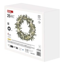 LED dekorace - věnec jmelí, 3x AA, teplá bílá, časovač