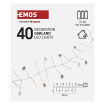 LED girlanda – kamínky, 1,2 m, 3x AA, vnitřní, teplá bílá, časovač