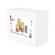 LED Dekoration – 3x Wachskerze mit Kordel, 3x 3x AAA, Innen, Vintage, Fernbedienung