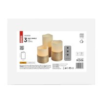 LED Dekoration – 3x Wachskerze mit Kordel, 3x 3x AAA, Innen, Vintage, Fernbedienung