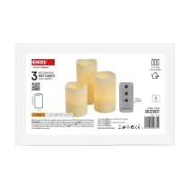 LED dekorace – vosková svíčka, různé velikosti, 3x AAA, vnitřní, vintage, 3 ks, ovladač