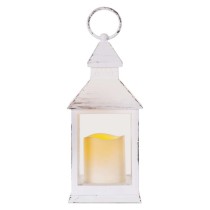 LED dekoráció – lámpa, antik, fehér, villogó, 3x AAA, beltéri, vintage, időzítő