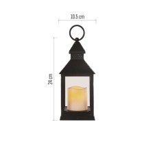 LED dekoráció – lámpa, antik, fekete, villogó, 3x AAA, beltéri, vintage, időzítő