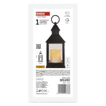 LED dekoráció – lámpa, antik, fekete, villogó, 3x AAA, beltéri, vintage, időzítő