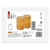LED Dekoration – 2x Wachskerze, 12,5 cm, 2x AA, Fernbedienung, Timer