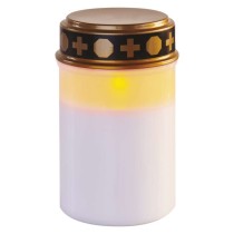 LED temetői mécses, 12,5 cm, 2x C, kültéri és beltéri, vintage, időzítő