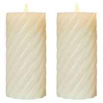 LED dekoráció – viaszgyertya 17 cm, 2x AAA, beltéri, meleg fehér, 2 db, távirányító