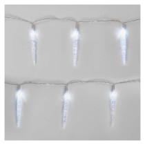 LED karácsonyi fényfüzér – 10x jégcsap, 1,35 m, 2x AA, beltéri, hideg fehér, időzítő