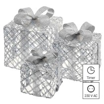 LED dárky, 3 velikosti, vnitřní, studená bílá, časovač