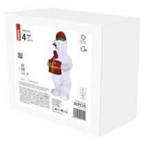 LED Eisbär mit Weihnachtsgeschenk, aufblasbar, 240 cm, Außen und Innen, Kaltweiß