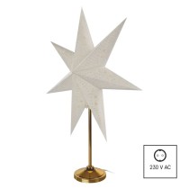 LED papírcsillag, aranyszínű talppal, 45 cm, beltéri