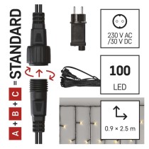 Základní sada pro spoj. řetězy Standard – rampouchy, 2,5 m, venkovní, teplá bílá, časovač