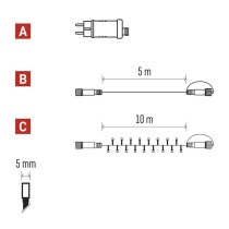 Basis Set für Verbindungsketten Standard, 10 m, Außen, Kaltweiß, Timer