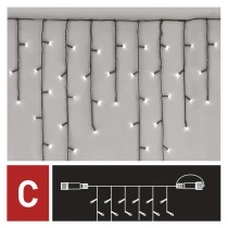 Standard LED sorolható karácsonyi füzér – jégcsapok, 2,5 m, kültéri, hideg fehér