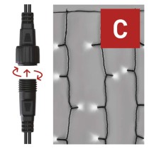 Standard LED spojovací vánoční řetěz – záclona, 1x2 m, venkovní, studená bílá