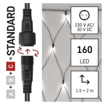Standard LED Verbindungskette – Netz, 1,5x2 m, Außen, Kaltweiß
