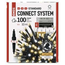 Standard LED sorolható karácsonyi füzér, villogó, 10 m, kültéri, meleg/hideg fehér