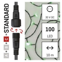 Standard LED sorolható karácsonyi füzér, 10 m, kültéri és beltéri, zöld