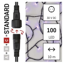 Standard LED sorolható karácsonyi füzér, 10 m, kültéri és beltéri, lila