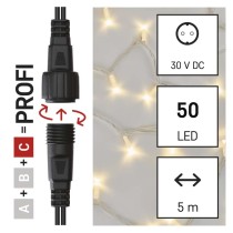 Profi LED Verbindungskette weiß, 5 m, Außen/Innen, warm-weiß