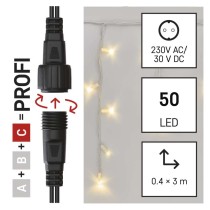 Profi LED Verbindungskette, blinkend, weiß – Eiszapfen, 3 m, Außen, warm-weiß
