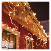 Profi LED Verbindungskette, blinkend, weiß – Eiszapfen, 3 m, Außen, warm-weiß