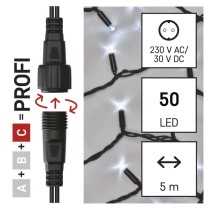 Profi LED Verbindungskette schwarz, 5 m, Außen/Innen, Kaltweiß