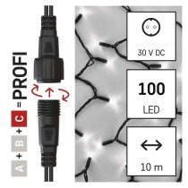 Profi LED Verbindungskette blinkend, 10 m, Außen/Innen, Kaltweiß