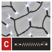 Profi LED Verbindungskette blinkend, 10 m, Außen/Innen, Kaltweiß