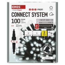 Profi LED Verbindungskette blinkend, 10 m, Außen/Innen, Kaltweiß