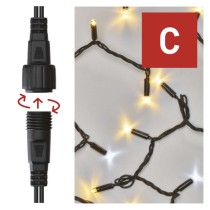 Profi LED Verbindungskette blinkend, 10 m, Außen, warmweiß/Kaltweiß