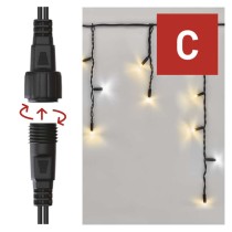 Profi LED Verbindungskette blinkend – Eiszapfen, 3 m, Außen, warmweiß/Kaltweiß