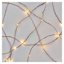 LED karácsonyi nano fényfüzér, réz, 4 m, kültéri és beltéri, meleg fehér, időzítő