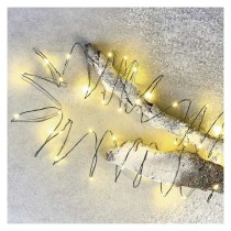 LED Weihnachtliche Nano-Kette grün, 4 m, Außen und Innen, warm-weiß, Timer