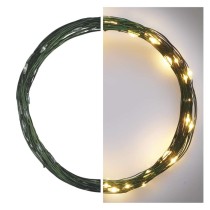 LED Weihnachtliche Nano-Kette grün, 4 m, Außen und Innen, warm-weiß, Timer
