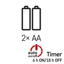 LED karácsonyi nano fényfüzér, réz, 0,9 m, 2x AA, beltéri, meleg fehér, időzítő