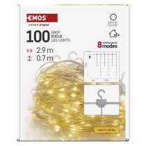 LED vánoční nano řetěz – rampouchy, 2,9 m, venkovní i vnitřní, teplá bílá, programy