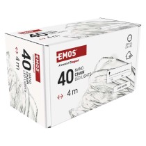 LED Weihnachtliche Nano-Kette silberfarben, 4 m, Außen und Innen, Kaltweiß, Timer