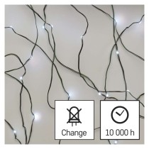 LED vánoční nano řetěz zelený, 15 m, venkovní i vnitřní, studená bílá, časovač