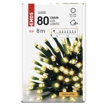 LED karácsonyi fényfüzér, 8 m, kültéri és beltéri, meleg fehér, időzítő