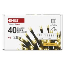 LED Weihnachtliche Lichterkette, 2,8 m, 3x AA, Außen/Innen, warmweiß, Timer