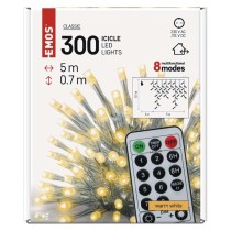 LED karácsonyi jégcsapok, 5 m, kültéri és beltéri, meleg fehér, távirányító, progr, időz.