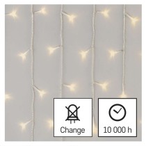 LED karácsonyi jégcsapok, 5 m, kültéri és beltéri, meleg fehér, távirányító, progr, időz.