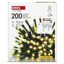 LED vánoční rampouchy, 3,6 m, venkovní i vnitřní, teplá bílá, programy