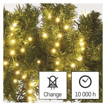 LED Ziemassvētku virtene – ezis, 12 m, liet. ārā un iekštelpās, silti balta, ar taim.